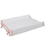 Trocador Americano Bebe Comoda Fralda Com Abas Impermeavel Anatomico Com Capa Plástica Microfibra Macia Branco Com Rose Gold 65cm X 45cm 