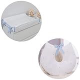 Trocador Americano Para Comoda Bebe Impermeavel Com Almofada Amamentação Ergonômica Firme Confortável Várias Cores Branco Com Azul Claro 