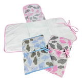 Trocador De Fralda Portátil Bebe Impermeável C Bolso Lateral Cor Azul celeste Nuvem