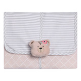 Trocador Rn Portátil Bebe Acolchoado Porta Fraldas Algodão Cor Rosa Ursa Ema Personagem Ursa