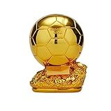 Troféu De Bola De Ouro De Resina Troféu De Réplica Bola Campeão Troféu Futebol Banhado A Ouro Troféu De Melhor Jogador MVP Troféu Fan Craft Colecionável Souvenir Decoração Para Casa Presente 9 8 Inches