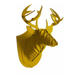 Troféu De Parede Cabeça Alce Mdf Amarela