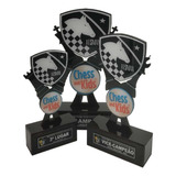 Troféu De Xadrez damas Kit Com 3 Und