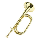 Trombeta De Cavalaria Corneta De Marcha Laqueada A Ouro