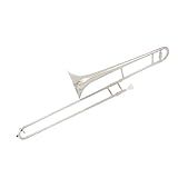 Trombone De Vara Iniciante Tocando Trombone De Marcha Prata Bb Tenor Com Bocal De Caixa