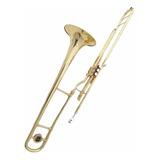 Trombone Sib Longo De Pistos Laqueado Design Americano