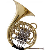 Trompa Harmonics Hfh 600l F bb Laqueado 4 Válvulas C estojo Cor Dourado