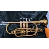 Trompete Cornet Sib Weril E372 Dourado Original Completo