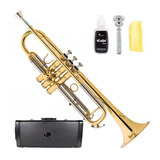 Trompete Eagle Sib Estojo Luxo Modelo Novo Tr504 Laqueado
