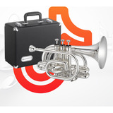 Trompete Pocket Jtr710s Prateado silver Bb C Case