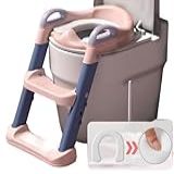 Troninho Redutor Assento Vaso Sanitário Infantil Com Escada Assento Redutor Infantil Para Vaso Sanitário Gimboo Pinico Infantil Mictório Penico Almofadado Desfralde Antiderrapante Rosa E Roxo