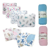 Trousseau De Bebê Fronha Lençol E Cobertor Berço Bebe