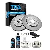 TRQ Kit De Pastilha De Freio Frontal E Rotor Semimetálico Compatível Com Nissan Frontier 2005 2018 Pathfinder 2005 2015 Xterra
