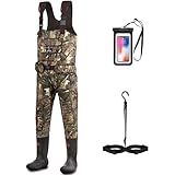 Trudave Calças Limícolas Masculinas De Neoprene Para Pesca Com Gancho Para Botas E 600 G Isolado Impermeável Camuflado Pato Caça