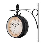 TRY YEAN Relógio De Parede Vintage De Dupla Face Relógio De Parede De Estação Retrô Relógio De Parede Industrial Para Decoração De Interiores Relógios De Parede Clássicos Criativos De Estilo Antigo