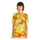 Tshirt Basica Floral Neon