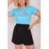 Tshirt Feminina Estampa Casual Blusa Gola Redonda Algodão