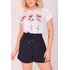 Tshirt Feminina Estampa Casual Blusa Gola Redonda Algodão