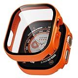 TSOGIA Capa Amortecedora Para Apple Watch Ultra Com Protetor De Tela Integrado 2 Unidades Capa Rígida De Policarbonato Compatível Com Apple Watch Ultra 49 Mm Capa Protetora à Prova De Choque Para IWatch Ultra Laranja