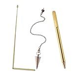 TTETTZ Kit De Hastes De Radiestesia Com Cabo Em Cobre E Pêndulo 3 Pecas