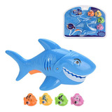 Tubarão Pega Peixe Brinquedo Para Banho Piscina Banheira