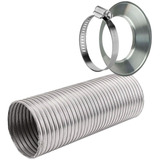 Tubo Alumínio Aquecedor A Gás 125mm 1 5m Aro Braçadeira