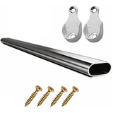 Tubo Cabideiro Oval 1 31 Mt 8 Kits Suportes Moveis