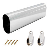 Tubo Cabideiro Oval Cromado Com Suportes E Parafusos 120cm