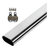 Tubo Cabideiro Oval Suporte Para Guarda Roupa 45cm Até 110cm