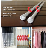 Tubo Extensor Suporte Cortina Banheiro Box Expansível 1 2m
