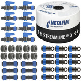 Tubo Gotejador Streamline X 30x30 Cm Netafim 1000 Metros 20 Conexões Iniciais Com Chula 20 Emendas 20 Finais