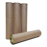 Tubo Papelão Tubete Canudo 60cm X 6 1cm Ø Tampa Metal 12 Un