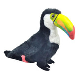 Tucano De Pelúcia Preto Com Bico Colorido Realista 25 Cm Cor Cinza escuro