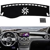 TUCAREST Capa De Painel Adequada Para Mercedes Benz 2016 2022 GLC250 GLC300 GLC300e GLC350e GLC43 GLC63 AMG S Flanela Antiderrapante Painel De Carro Tapete Protetor Solar Protetor Solar Protetor Solar