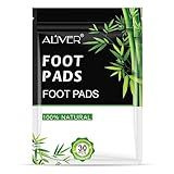 Tudiqe 30 Peças De Almofadas Para Os Pés Adesivos Para Cuidados Com Os Pés Vinagre De Bambu Natural Almofadas Para Os Pés De Limpeza Profunda Para Alívio Antiestresse Dormir Cuidados Com Os Pés Com Folhas Adesivas