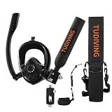 tudiving portatil tanque mergulho conjunto mascara treinamento respiracao mergulho subaquatico black