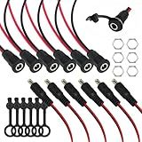Tugermoola 6 Conjuntos 5 5 X 2 1 Mm Conector De Alimentação CC Rosca Fêmea Montagem Em Painel Conector Conector Kit Adaptador Com Tampa OLA012