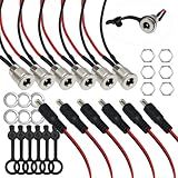 Tugermoola 6 Conjuntos 5 5 X 2 1 Mm Conector De Alimentação CC Rosca Fêmea Montagem Em Painel Conector Conector Kit Adaptador Com Tampa