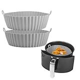 TULIASHOP Protetor De Silicone Para Air Fryer Acessórios Para Fritadeira Cesta De Silicone Para Fritadeira Cinza Kit Com 2