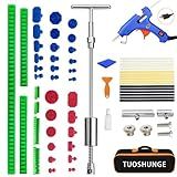 TUOSHUNGE Kit De Extrator De Amassado De 60 Peças Extrator De Amassado Com Barra Em T Sem Pintura E Pistola De Cola Quente Com Pá De Cola Kit De Ferramentas De Reparo De Carroceria Para Remoção De