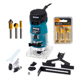Tupia Elétrica 6mm 500w Wesco C  Kit 3 Fresas Evjf 03 110v