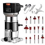 Tupia Manual Elétrica 110V 220V 800W Fresadora Manual Madeira Rabalhos Em Madeira 30000 RPM Aparador De Bordas Compacto Com Conjunto De Fresas De Carboneto De Tungstênio Adjustable Preto 110