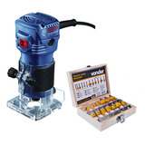 Tupia Profissional Bosch Gkf 550 Com 550w Kit De Fresas