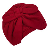 Turbante Infantil Touca Tricot Bebê Menina Nó Recém Nascido