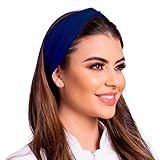 Turbante Touca Kit 3 Peças Vira Faixa 2 Em 1 Profissional Saúde Cozinha Prime Único 3 Azul Escuro 