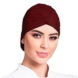 Turbante Touca Kit 3 Peças Vira Faixa 2 Em 1 Profissional Saúde Cozinha Prime Único 3 Bordôs 