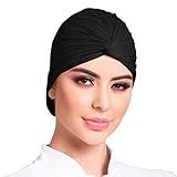 Turbante Touca Profissional Saúde Cozinha Prime Kit 3 Peças Vira Faixa 2 Em 1 Único 1 Preta 1 Azul 1 Bordô 