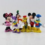 Turma Disney 6pcs Miniatura Mickey Minnie Margarida Donald