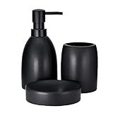 Tuut- Linha Porcelana- Jogo Com 3 Peças Para Banheiro Onix- Preto