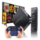 Tv Box Aparelho Android Converta Sua Tv Em Smart 4k Cor Preto Tipo De Controle Remoto Padrão